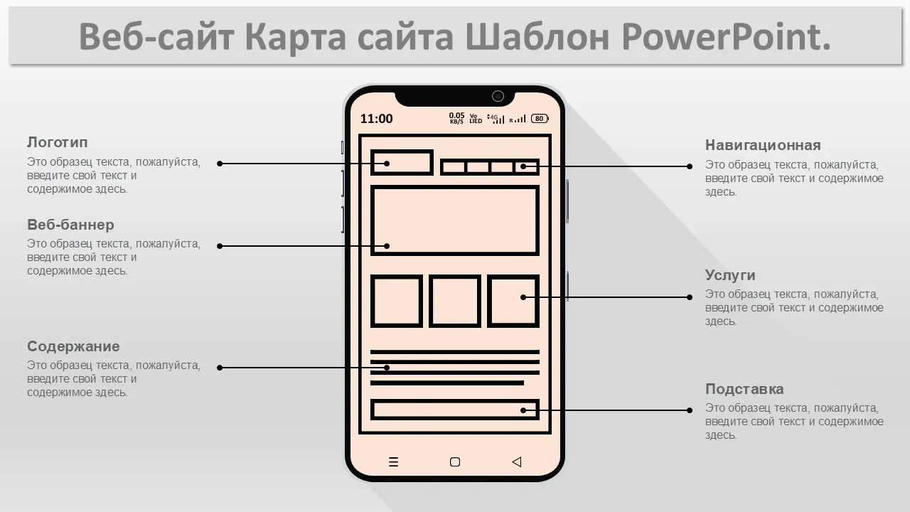 Карта сайта Шаблон PowerPoint для бизнес-презентаций